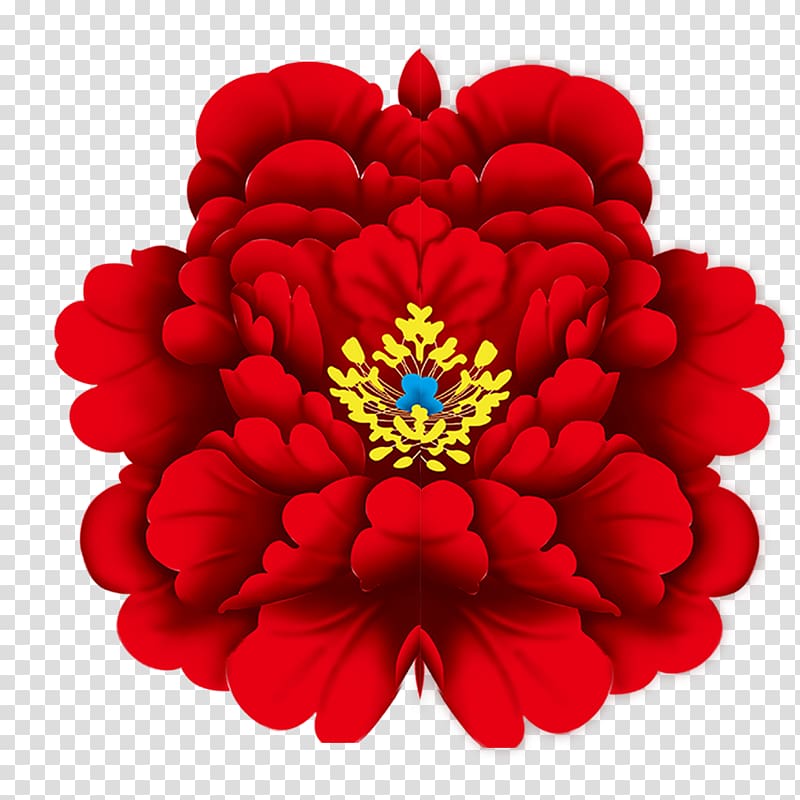 Moutan peony Chinese New Year , Red Peony transparent background PNG clipart