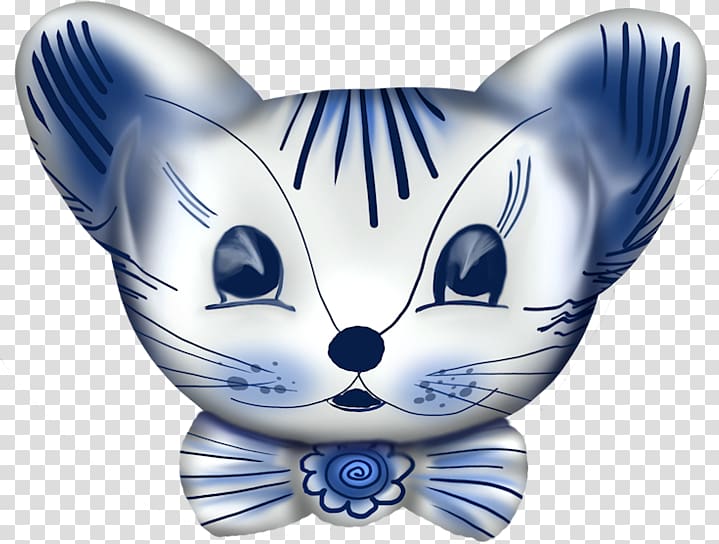 Russia Gzhel Zhostovo painting Ornament Drawing, Kitty transparent background PNG clipart