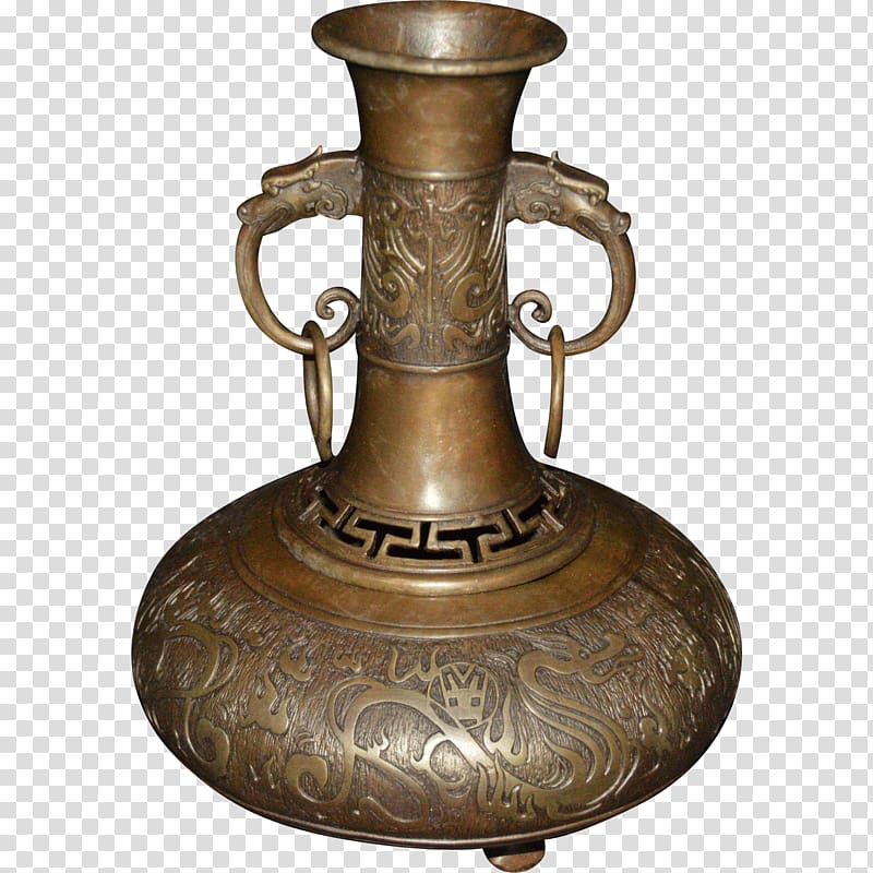 Copper Metal 01504 Vase Artifact, incense transparent background PNG clipart