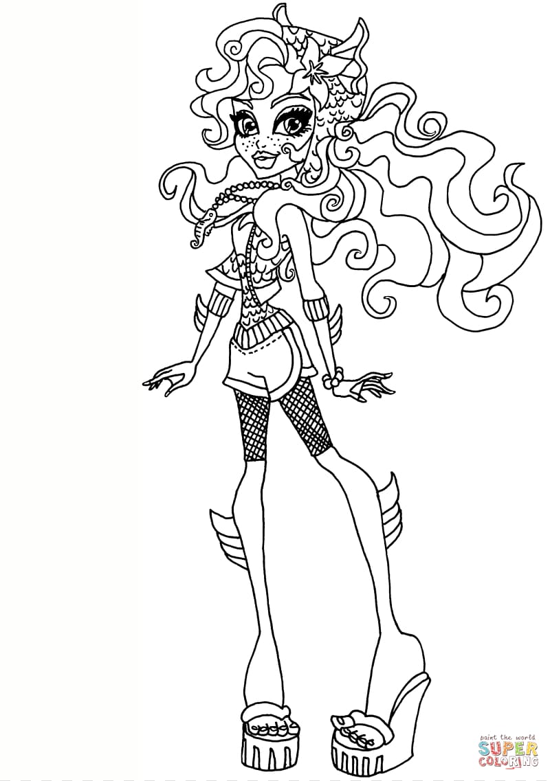 Monster High: Ghoul Spirit Coloring book Blue, Lagoona transparent background PNG clipart