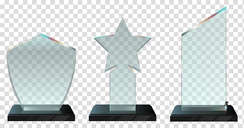 three trophies illustration, Window Glass, Glass trophy awards transparent background PNG clipart
