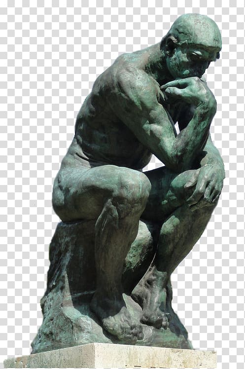 The Thinker Musée Rodin The Gates of Hell Sculpture Musée des Arts Décoratifs, Paris, thinking man transparent background PNG clipart