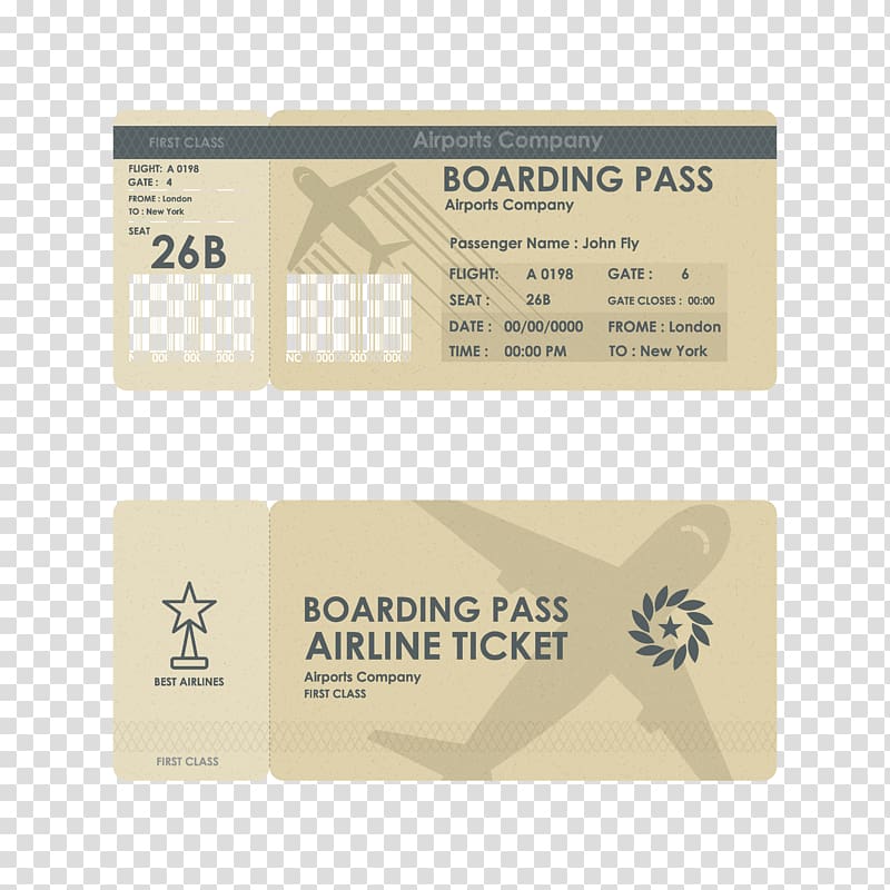 First Class Airports Company boarding pass, Airplane Flight Airline ticket, Admission tickets stylish design transparent background PNG clipart