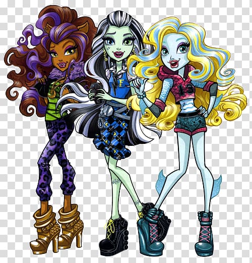 Frankie Stein Monster High Doll Clawdeen Wolf Lagoona Blue, doll transparent background PNG clipart