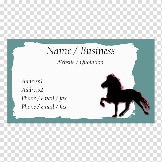 Icelandic horse Business Cards Mammal Dog, business card format transparent background PNG clipart