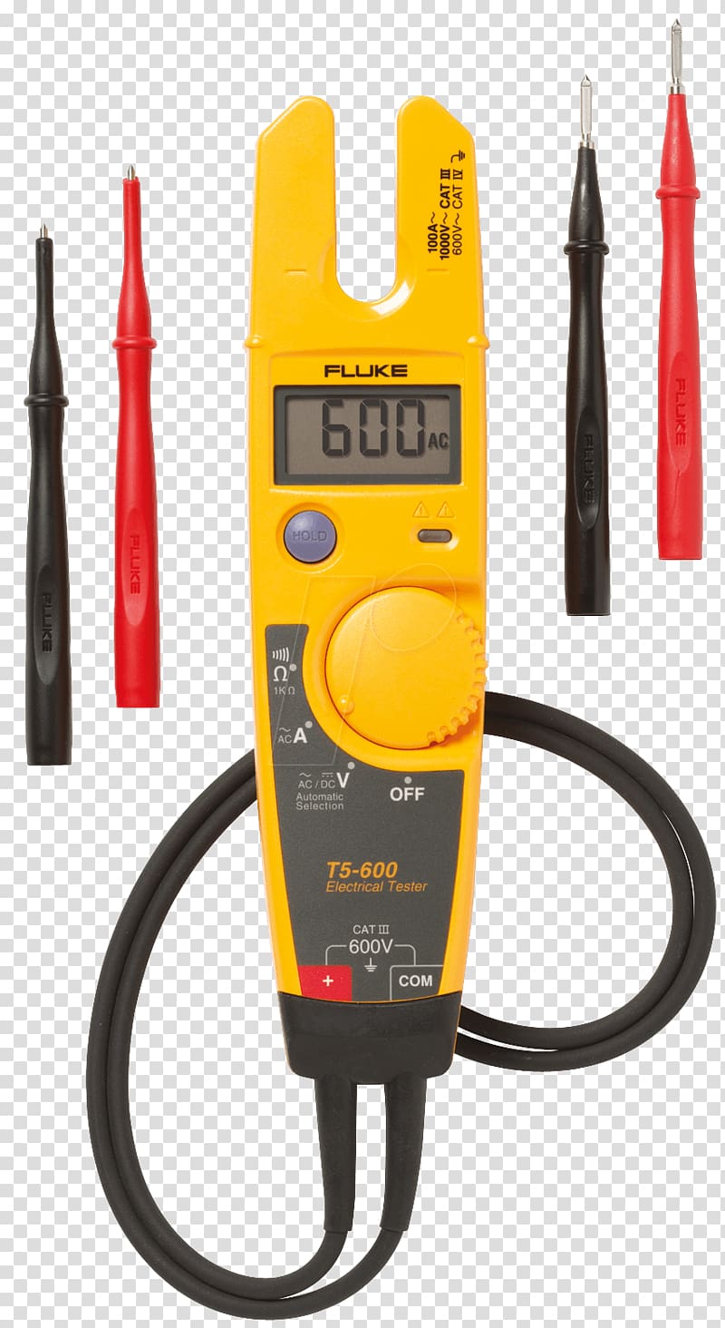 Multimeter Fluke Corporation Test light Current clamp Test probe, electric current transparent background PNG clipart