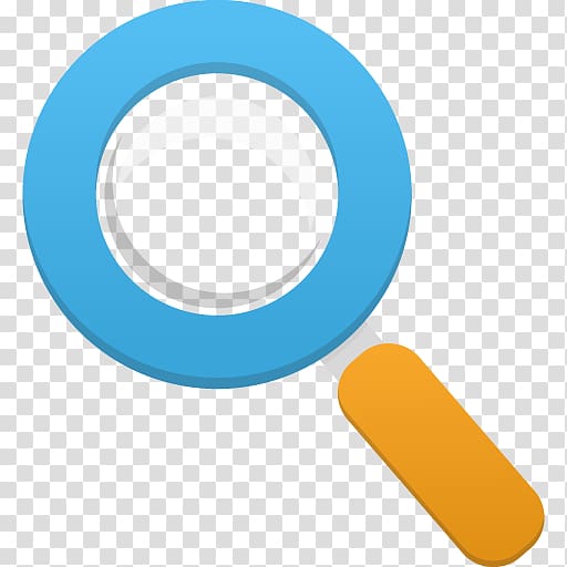 blue and orange magnifying glass illustration, material , Search transparent background PNG clipart
