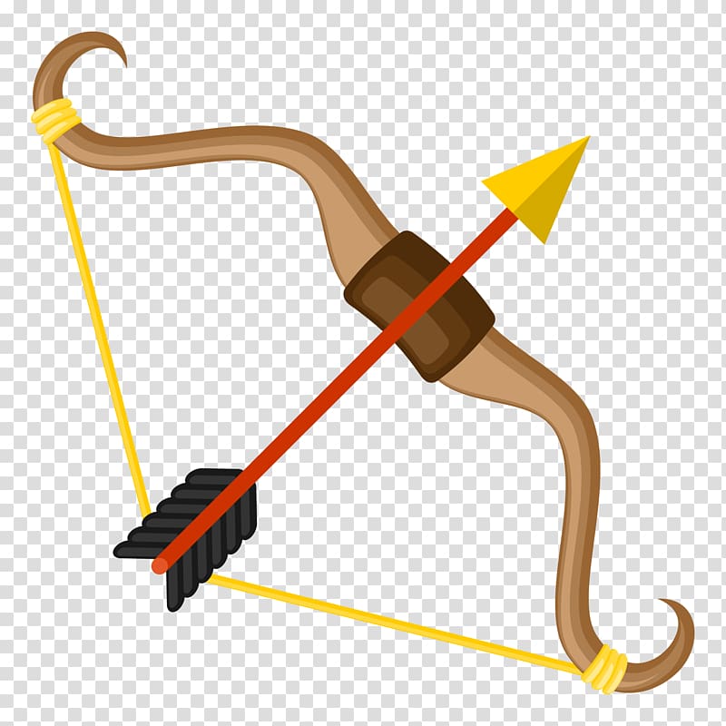 brown longbow with arrow illustration, Bow and arrow , Bow and arrow material transparent background PNG clipart