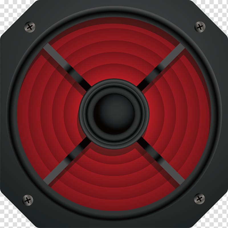 Computer speakers Designer, Red trumpet transparent background PNG clipart