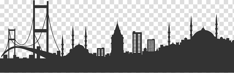 silhouette of building, Istanbul Bosphorus Silhouette , bridge transparent background PNG clipart