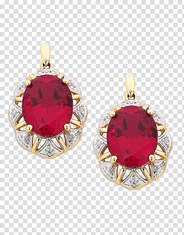 Ruby Earring Gold Jewellery Gemstone, ruby transparent background PNG clipart