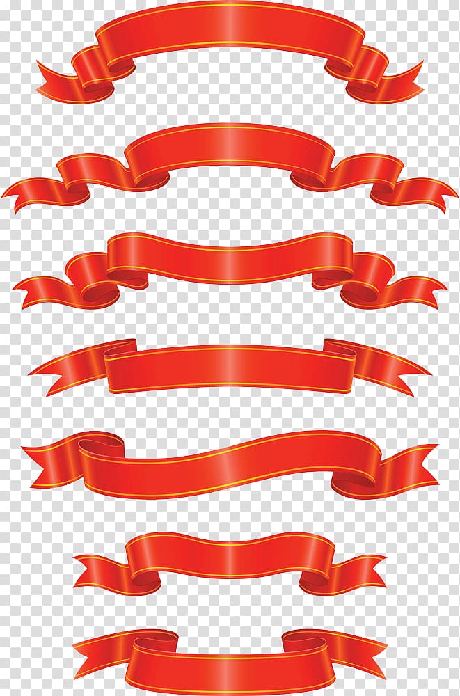 red strap borders, Red ribbon Banner , Red Ribbon transparent background PNG clipart
