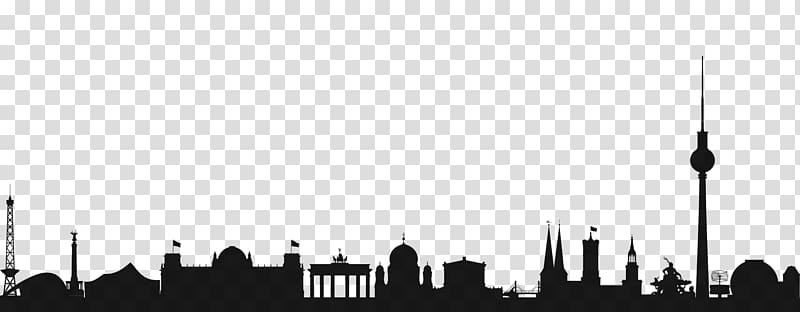 Berlin Skyline Silhouette Drawing , imprinted transparent background PNG clipart