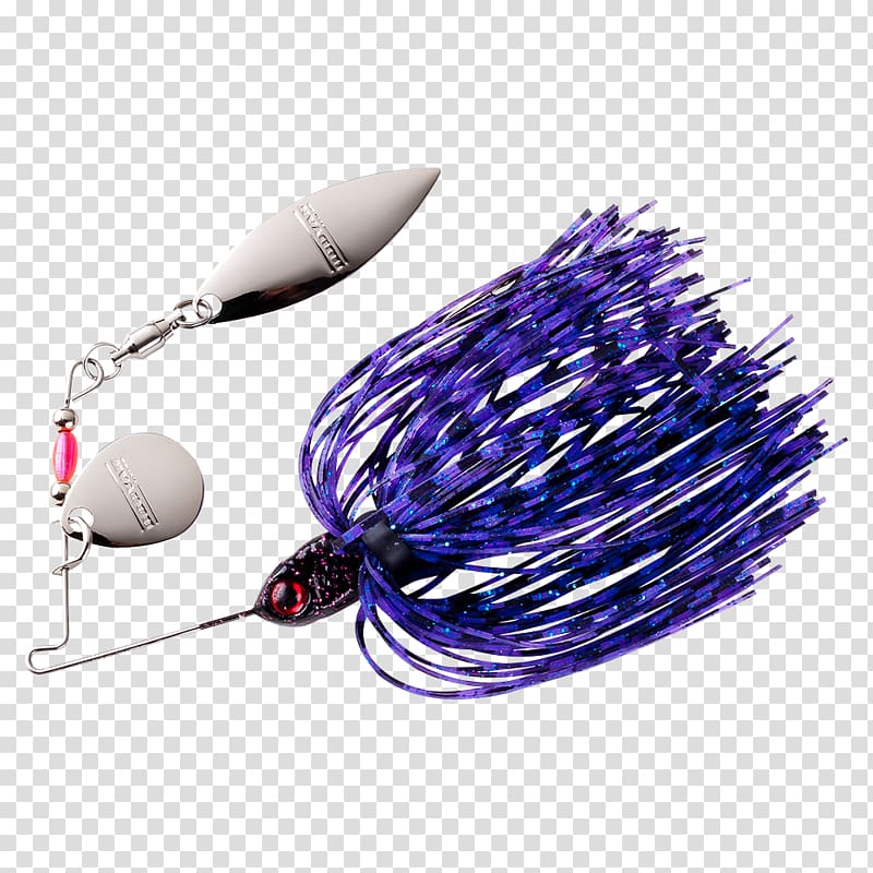 Spinnerbait Fishing bait Booyah Purple, fishing baits transparent background PNG clipart