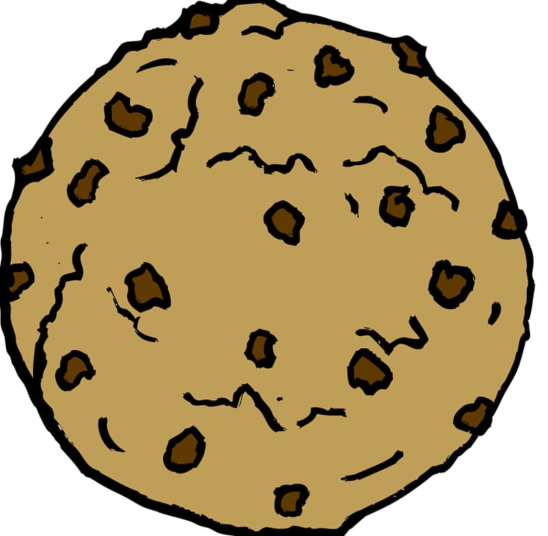 chocolate chip cookie clipart black and white