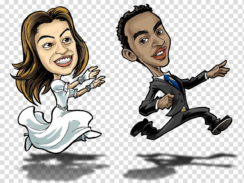 Caricature Marriage Engagement, couple transparent background PNG clipart