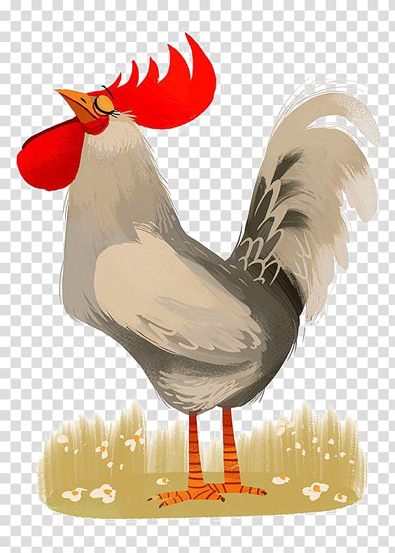 Chicken Rooster Illustrator Poster Illustration, cock transparent background PNG clipart