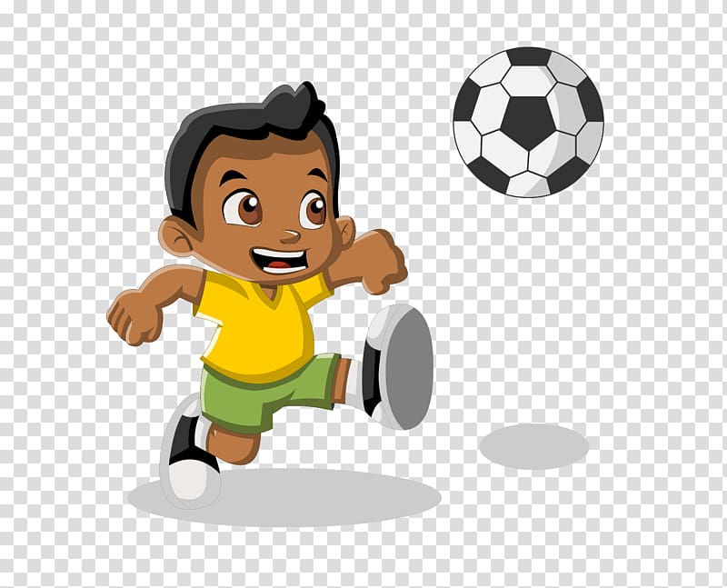 boy playing soccer illustration, Cartoon Illustration, animation to load the transparent background PNG clipart