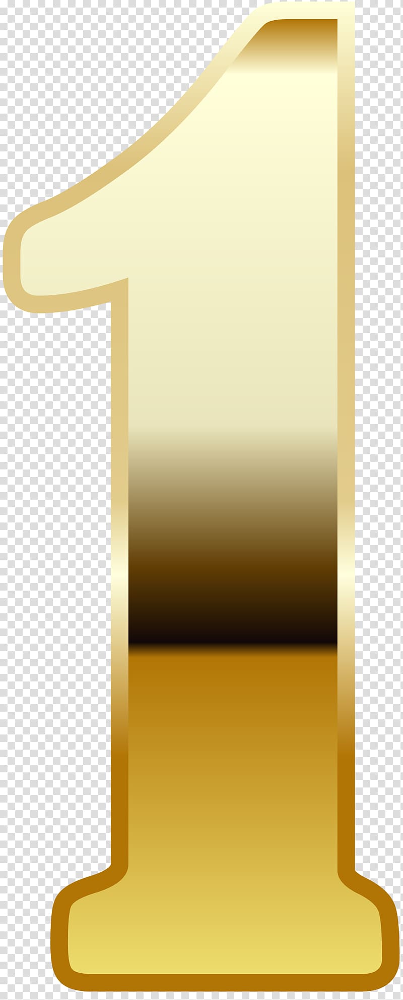 Number Gold , one transparent background PNG clipart