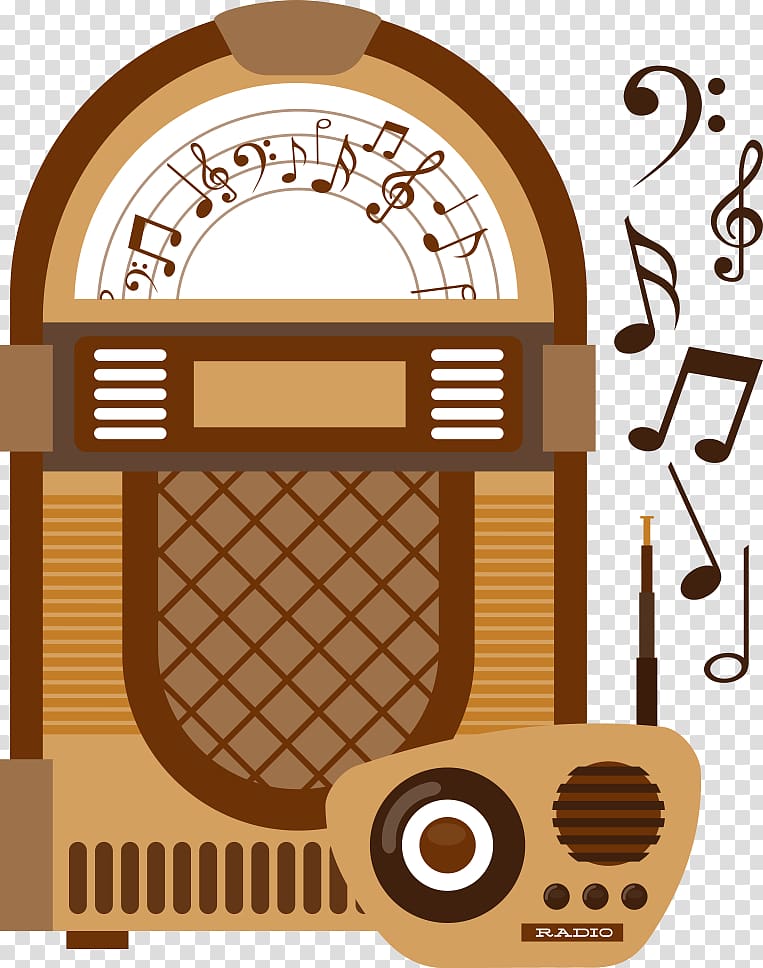 Jukebox Icon, radio with recorder transparent background PNG clipart