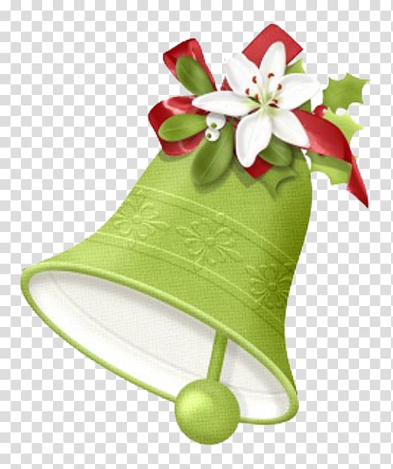 Candy cane Christmas decoration Bell , Decorative bell transparent background PNG clipart