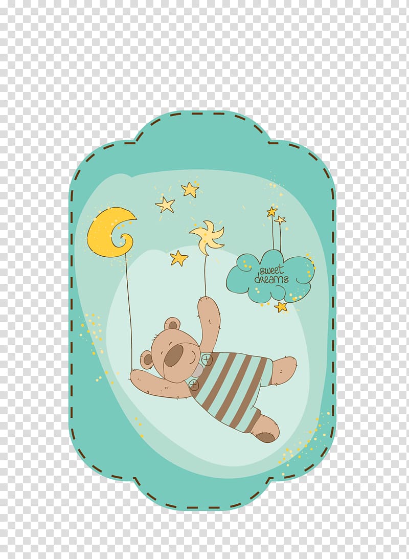 Cartoon Bear Animation, material cartoon bear sleeping Border transparent background PNG clipart