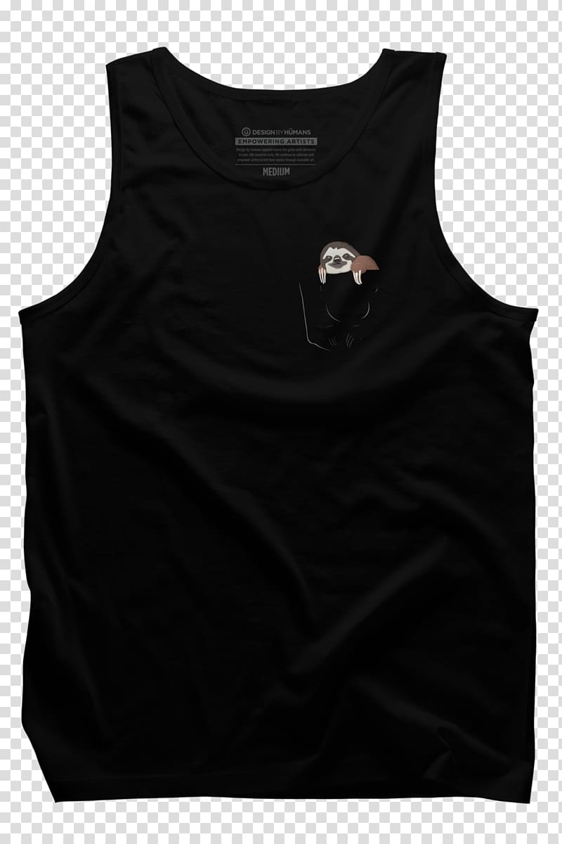 Gilets T-shirt Sleeveless shirt Neck, sloth hanging transparent background PNG clipart