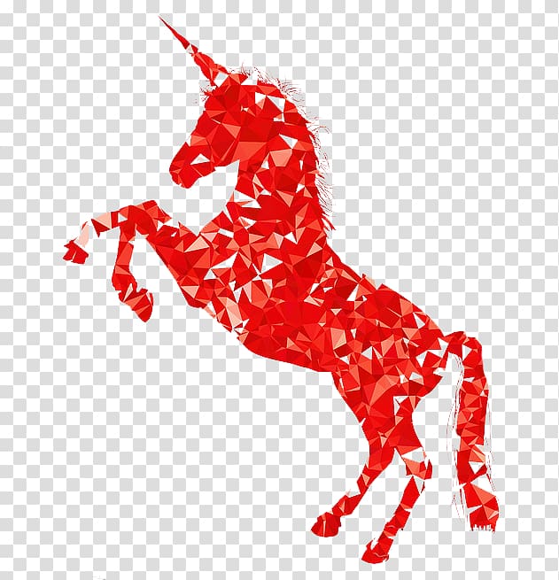 T-shirt The Lady and the Unicorn Spreadshirt, Red colorful unicorn transparent background PNG clipart