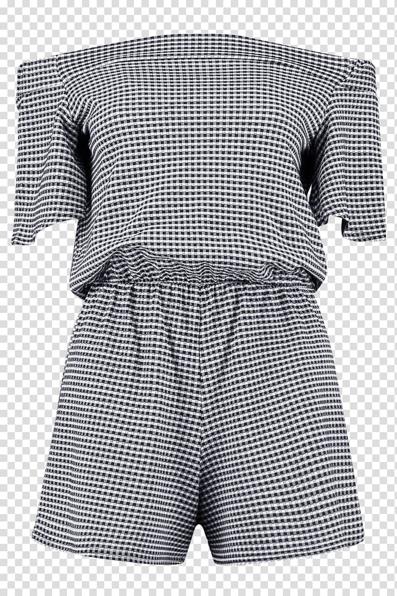 Playsuit Clothing Sleeve T-shirt Shoulder, gingham transparent background PNG clipart