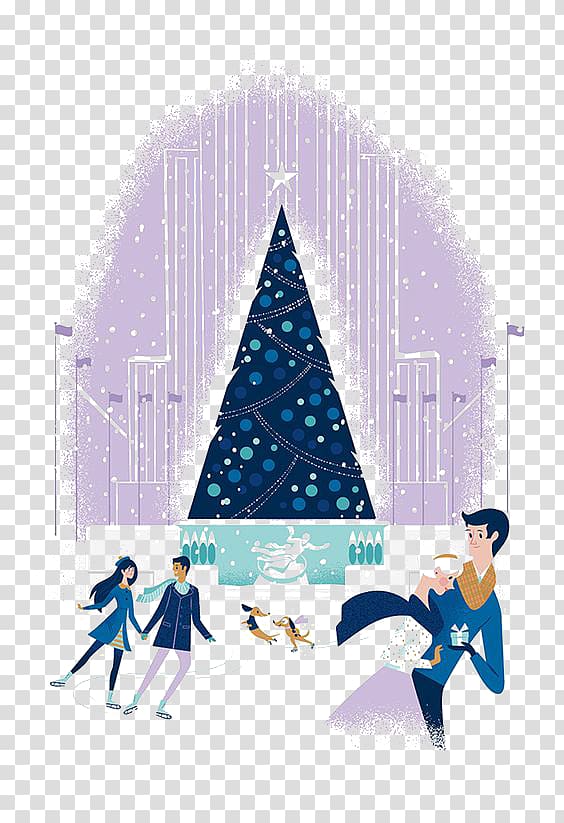 The Tiffany Tiffany & Co. Christmas Advertising campaign Illustration, Cartoon winter transparent background PNG clipart