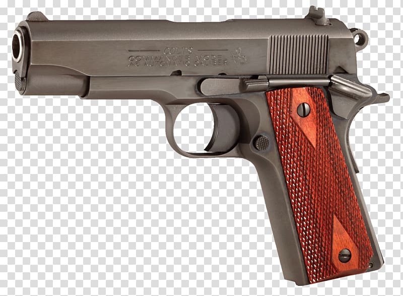 Firearm M1911 pistol Weapon Revolver, .45 ACP transparent background PNG clipart