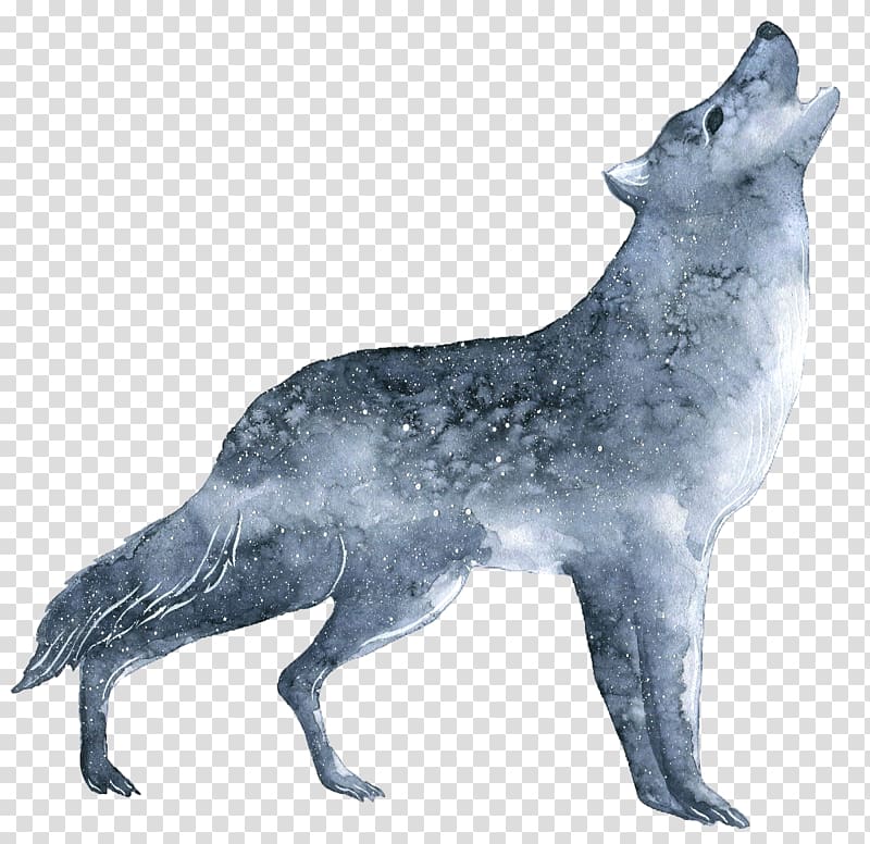white and black wolf howling illustration, Gray wolf Font, Wolf transparent background PNG clipart