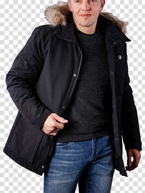 Fur clothing Jacket Fred Perry Quilted Fur Trim Parka Black Fred Perry Fishtail Parka Colour: Wren, Size: XL, Jean Jacket with Hood transparent background PNG clipart