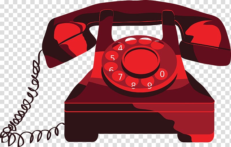 red rotary dial phone , Telephone call Mobile phone , Rotary Phone transparent background PNG clipart