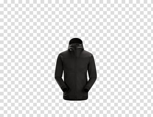 Black and white Sleeve Hoodie Shoulder, Men\'s Fleece Hooded Jacket transparent background PNG clipart