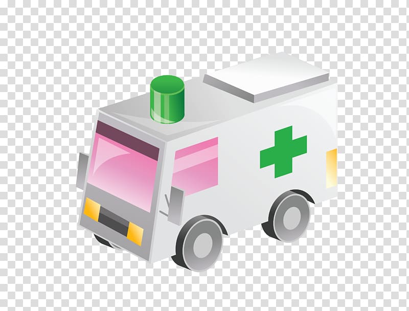 Car Pickup truck, Real three-dimensional silver ambulance transparent background PNG clipart