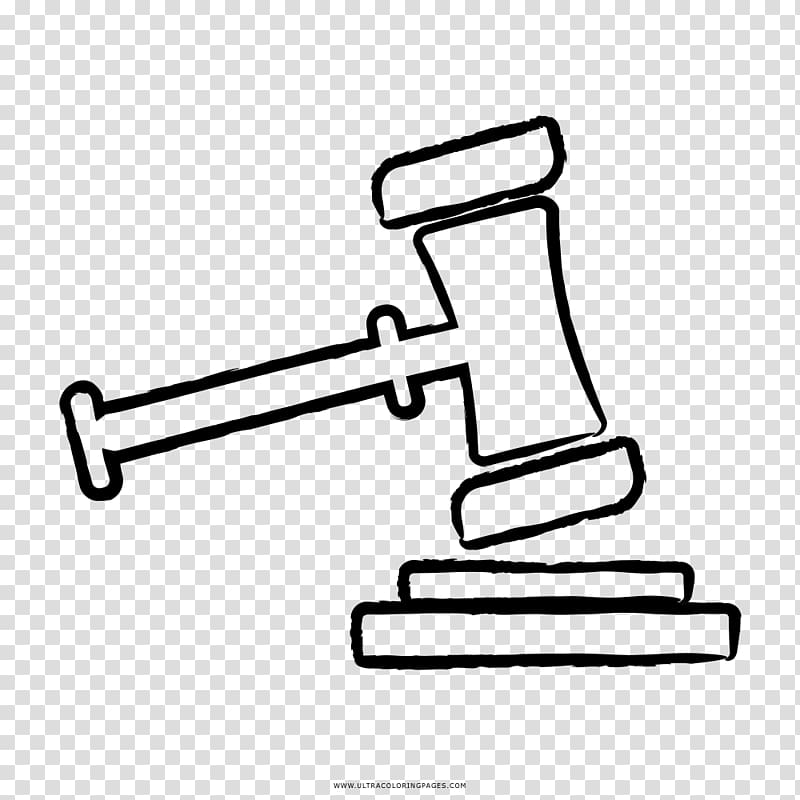Coloring book Drawing Hammer Judge Mallet, hammer transparent background PNG clipart