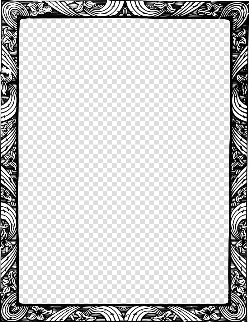black and white border, Classic , White Flower Frame HD transparent background PNG clipart