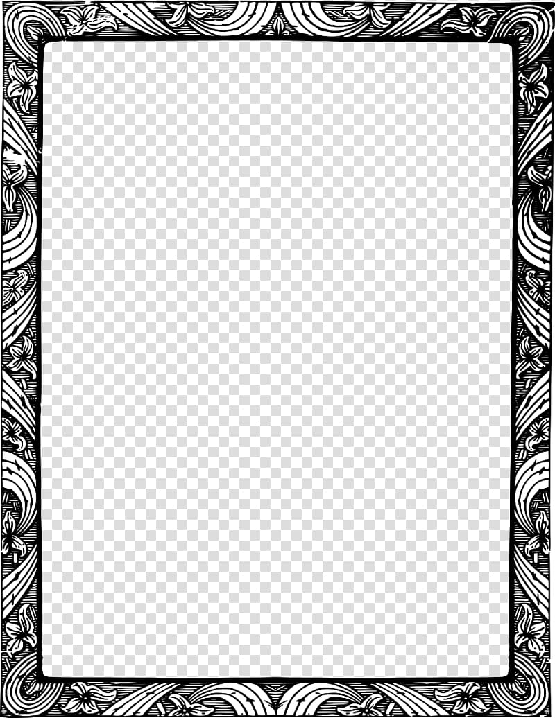 Traditional Borders White Transparent, Square Traditional Border