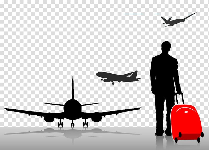 airplane silhouette illustration, Airplane Aircraft Flight Travel, Travel Travel Background transparent background PNG clipart