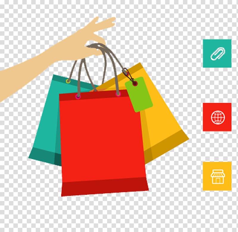 Online shopping E-commerce Shopping cart Shopping bag, Colored shopping bags transparent background PNG clipart