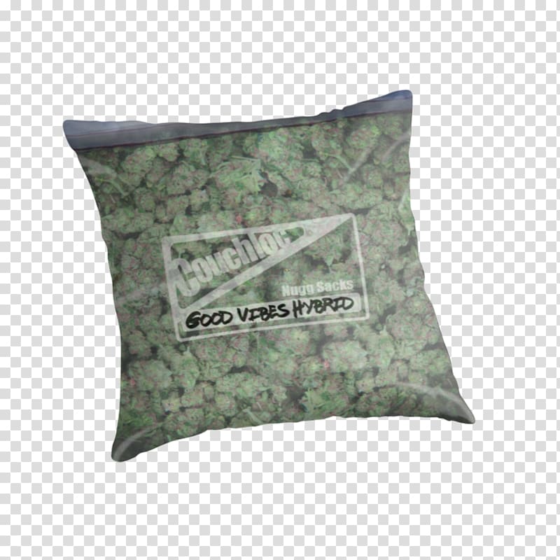 Kush Cannabis sativa Pillow Bag, weed transparent background PNG clipart