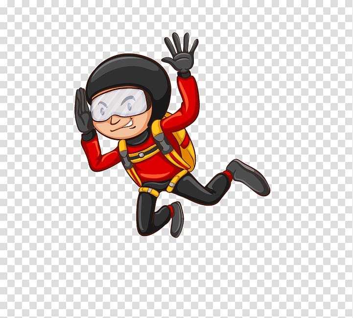 Parachuting Parachute Illustration, Hand drawn boy transparent background PNG clipart