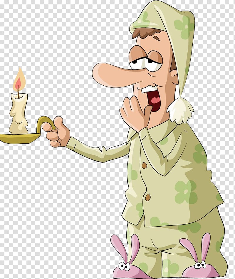 Nightwear , A cartoon figure with a candle in hand transparent background PNG clipart