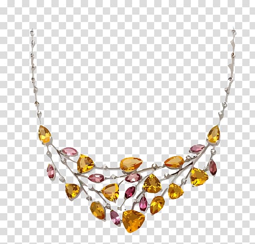 Necklace Gemstone Jewellery, Yellow gemstone jewelry necklace transparent background PNG clipart