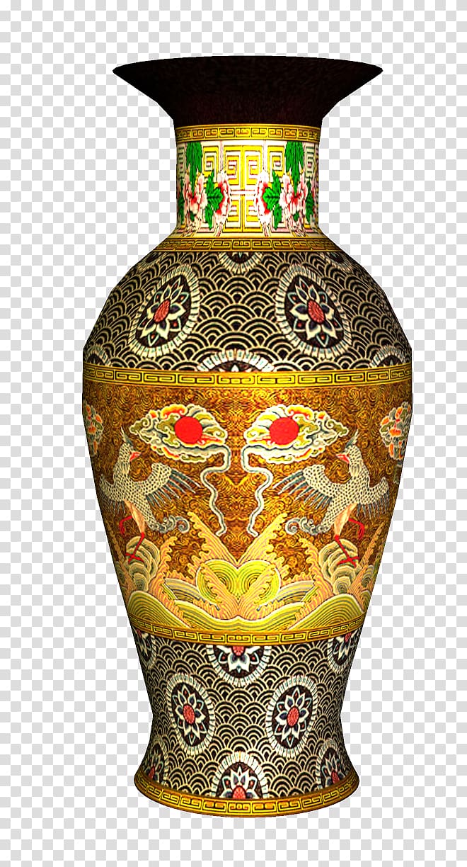 Ceramic, Gold bottle transparent background PNG clipart
