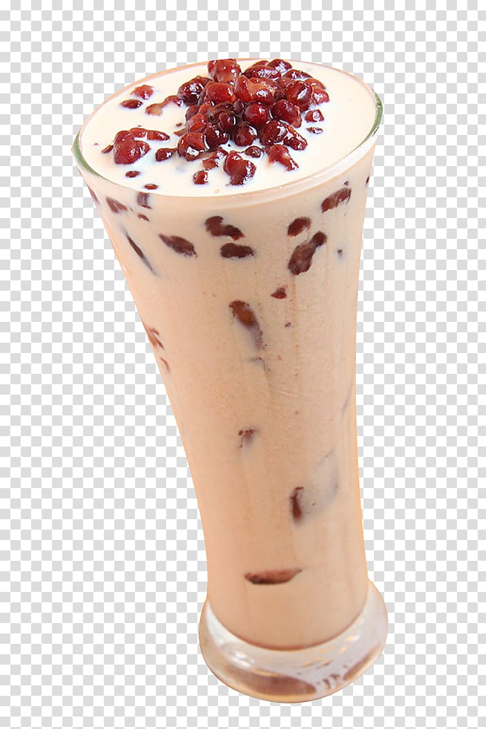 Crxe8me caramel Red bean ice Patjuk Congee Milk, Red bean milk tea transparent background PNG clipart