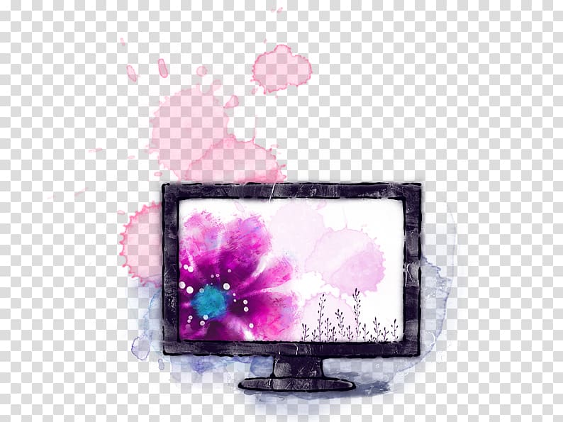 Television set Drawing, Hand-drawn illustration TV transparent background PNG clipart