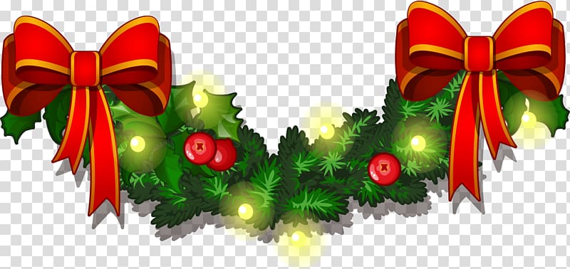 Christmas tree Santa Claus New Year, Cartoon green grass ring transparent background PNG clipart