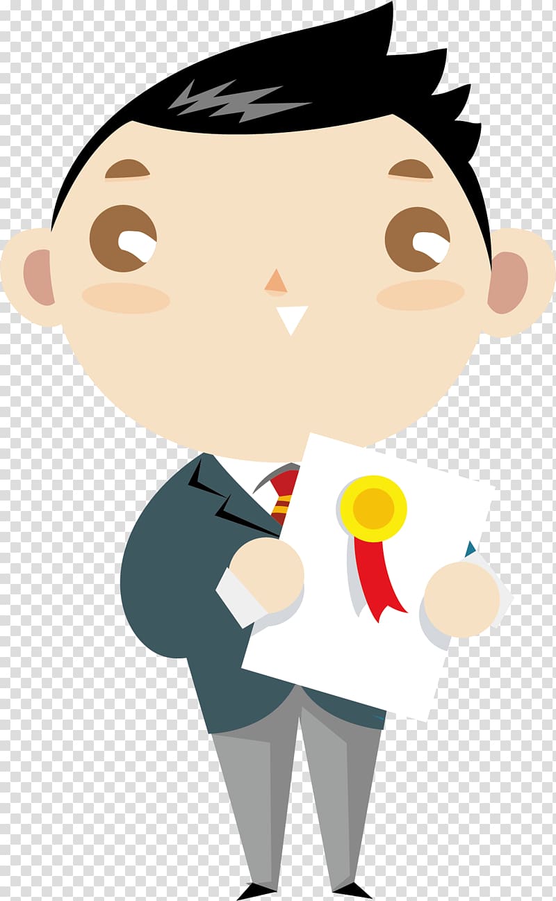 Teacher Lecturer Cartoon Flat design, Cartoon suit male clerk transparent background PNG clipart